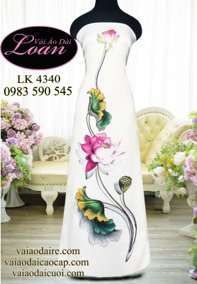 Vải áo dài hoa sen-ADV2350